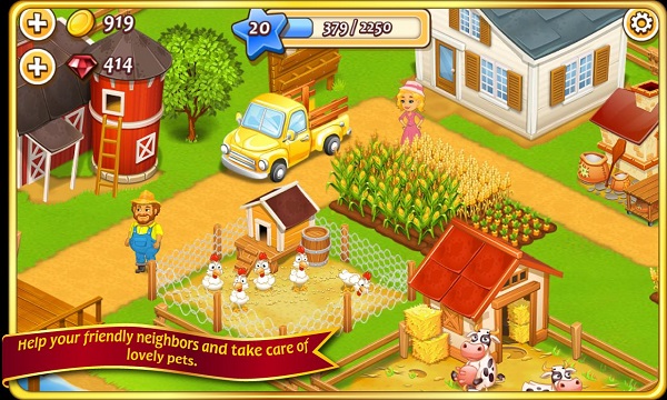 农场小镇幸福城市破解版(farm town) v3.41 安卓无限金币钻石钥匙版