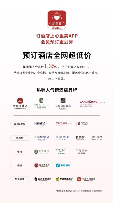 心里美酒店预订APP官方版